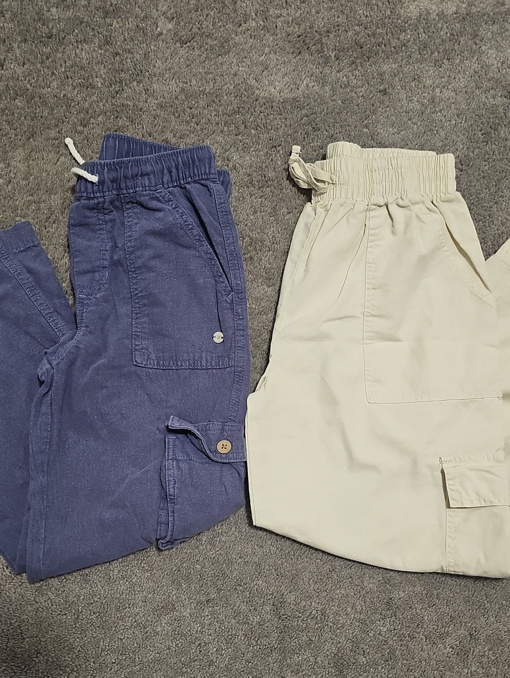 Roxy & Art Class Wide Leg Cargo 100% Cotton Pants Girls Medium Blue/Beige